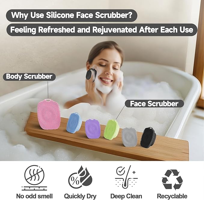 2 PCS Face Scrubber, Soft Silicone Face Exfoliator - Image 4