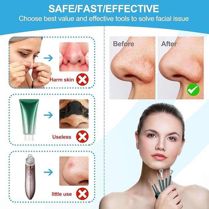 Blackhead Remover Tools Pimple Popper Tool Kit Comedones Extractor Acne Removal - Image 2