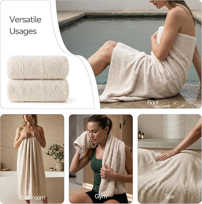 REDKISS Towels 2 Pack Luxury Extra Large Bath Towels Set 30 x 58 Inches – 100% - Image 8