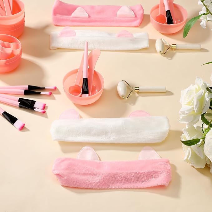 8 Sets Spa Party Supplies include 8 Jade Rollers Face Mask Brushes Face Mask - Image 6