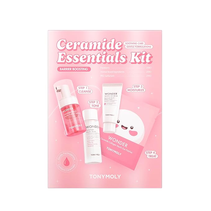 TONYMOLY Wonder Ceramide Mochi Essentials 4-Piece Skincare Set – Hydrating - Image 2