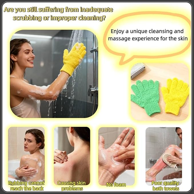 4-Pack SpaGlow Exfoliating Bath Gloves - Image 5