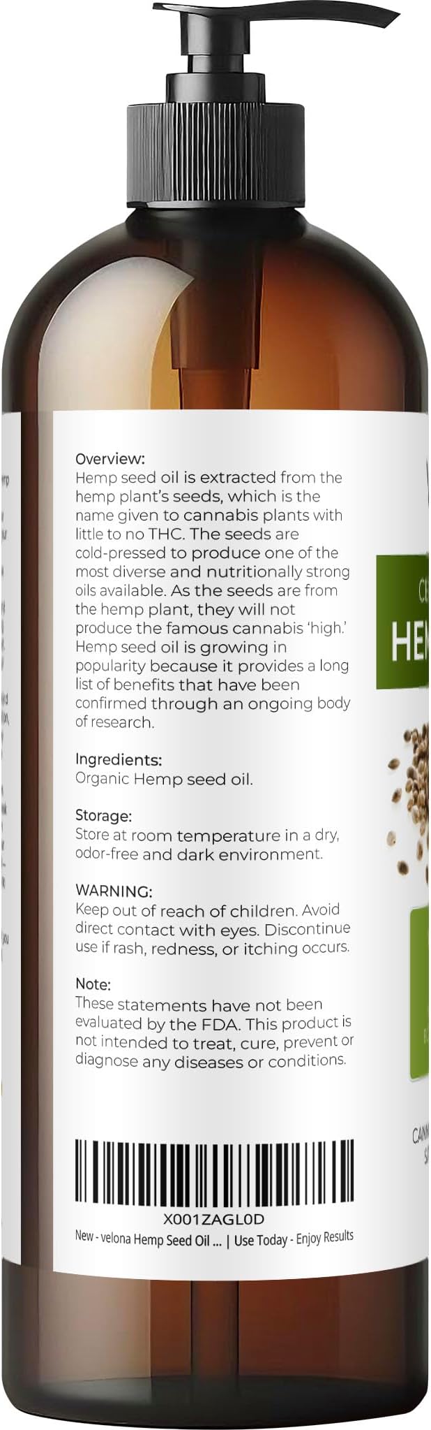 velona Hemp Seed Oil USDA Certified Organic - Image 3