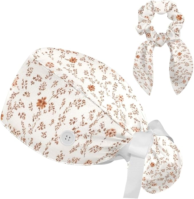 Scrub Caps Women Nursing Hats Floral Flowers by FQURFHY