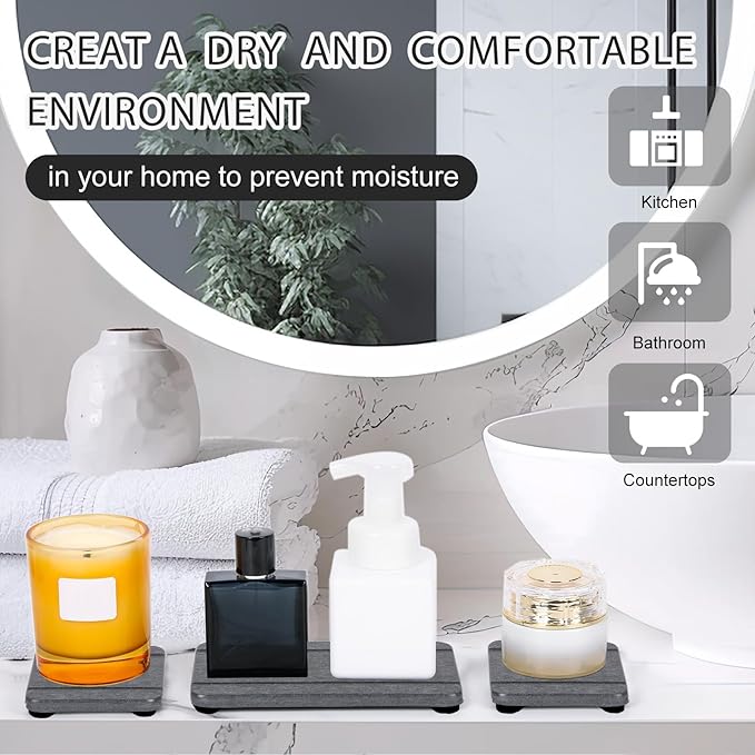 4PCS Fast Drying Diatomite Stone Soap Tray - Image 7
