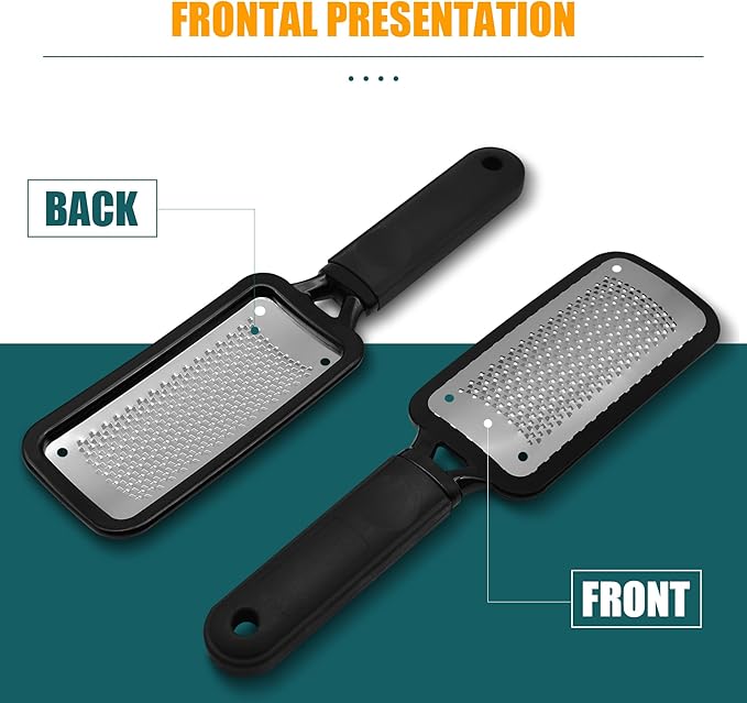 Foot Files Foot Scrubber Pedicure, Stainless Steel Callus Remover - Image 5