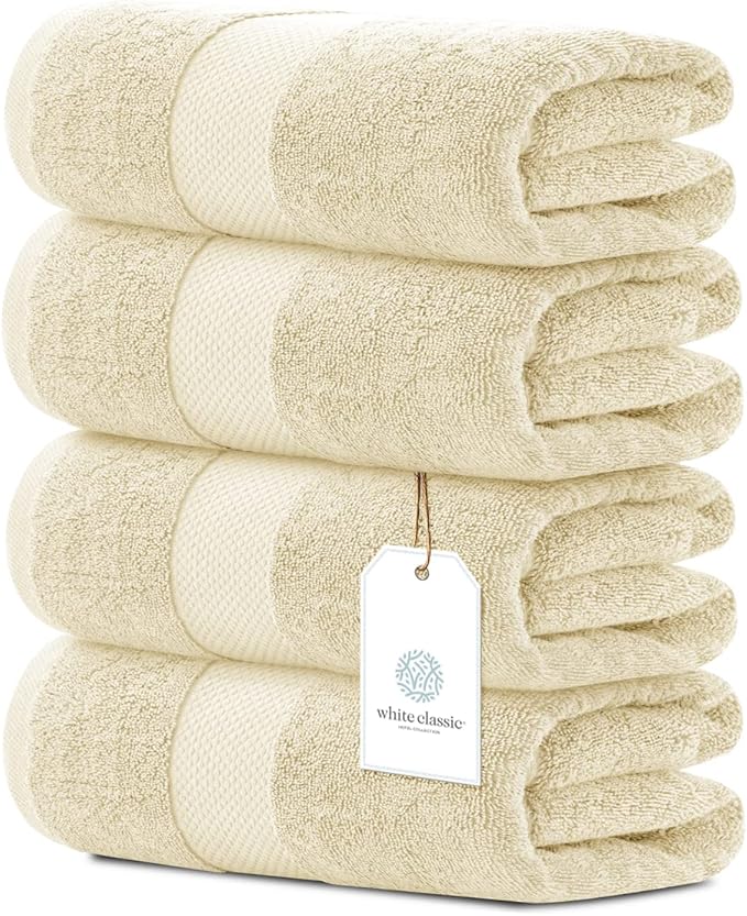 White Classic Luxury Bath Towels Large - Image 2