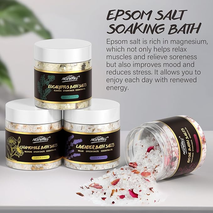 Epsom Bath Salts Gift Set for Soaking 4pcs Bath Salts - Image 5