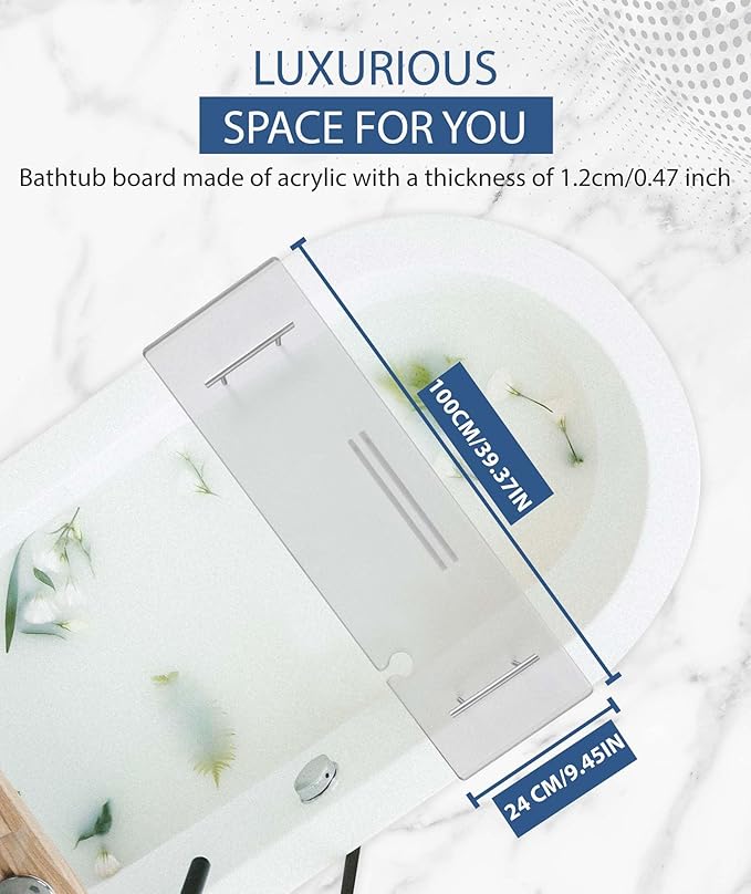 Acrylic Bathtub Tray Clear Bathtub Caddy Bath Tray Table - Image 2