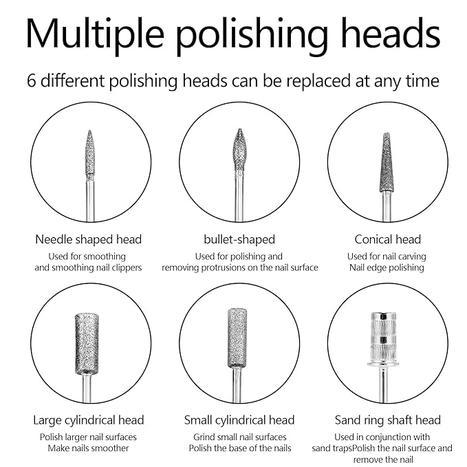 Nail Drill Kit Electric Rechargeable Set Cordless Nail Art Grinding Machine - Image 4
