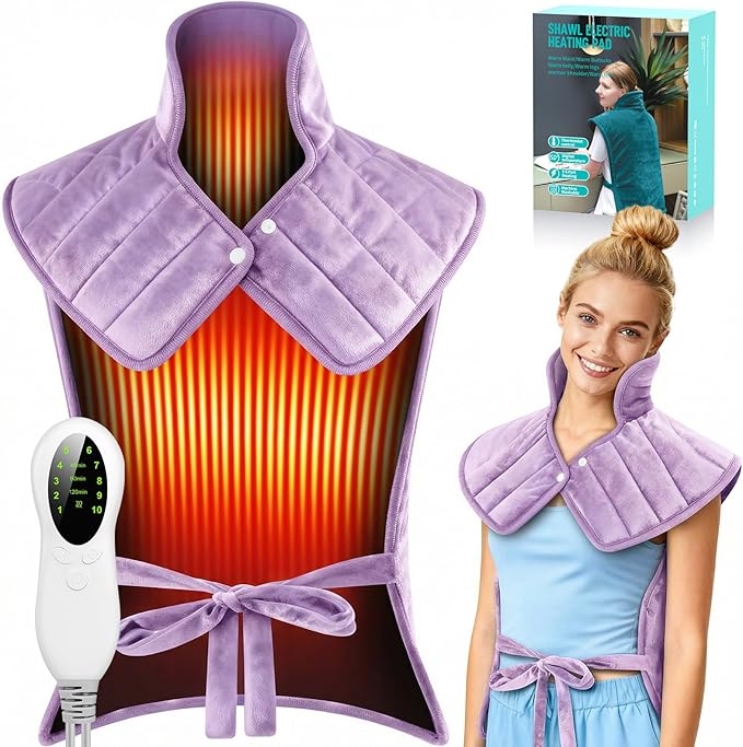Heating Pad for Back, Neck & Shoulders, 2.7lb Weighted Graphene Electric by Unknown