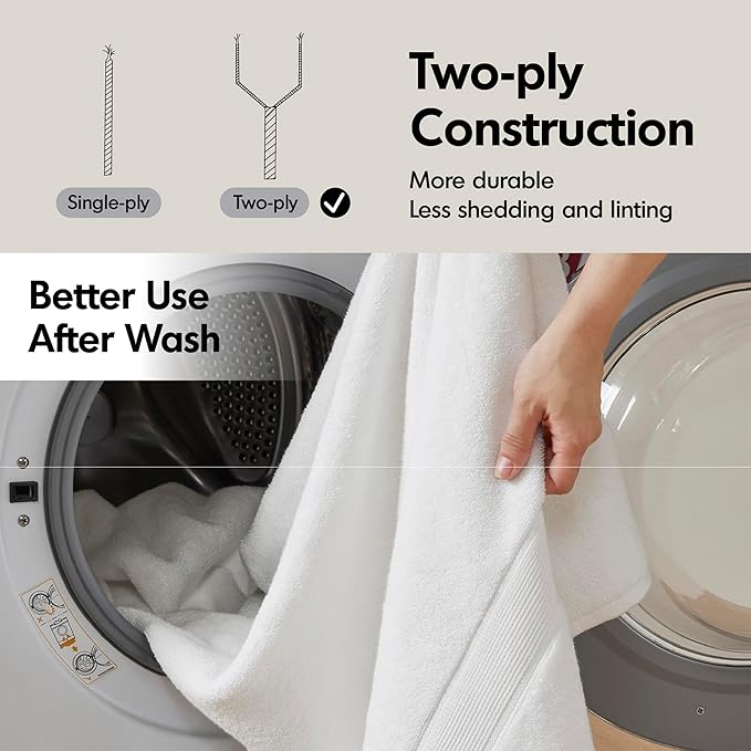 Madison Park 800GSM 100% Cotton Luxury Bathroom Towels, Long Oversized Linen - Image 8