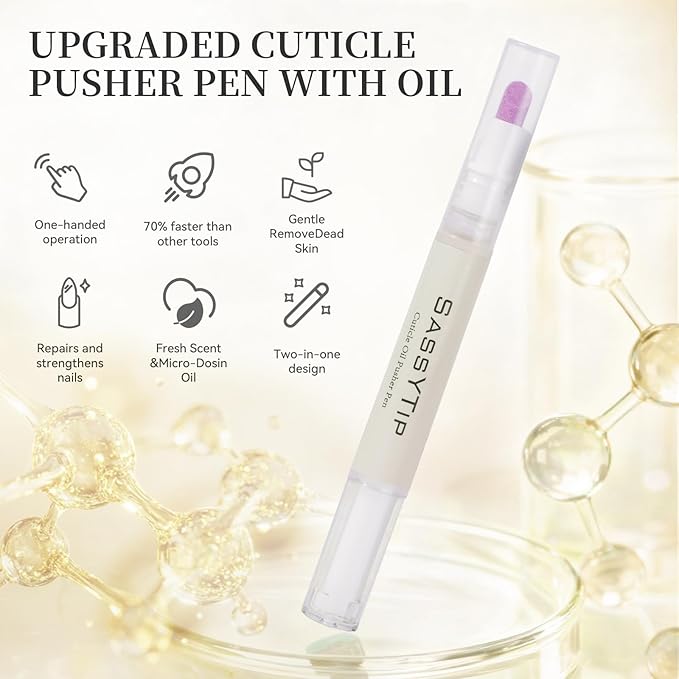 Ceramic Cuticle Pusher & Oil Pen, 2ml Rose/Lavender/Fragrance Free Scented Nail - Image 4