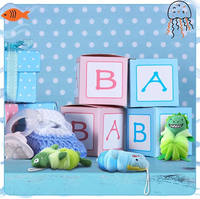 Tatuo 4 Pcs Animal Bath Loofahs Kids Body Loofah Cartoon Shower Cute Bath - Image 6