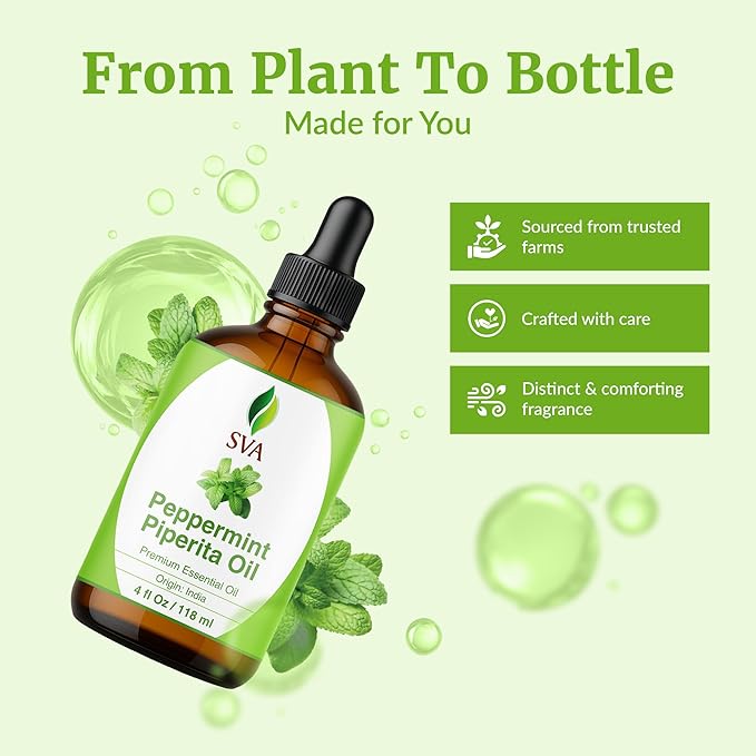 SVA Peppermint Piperita Essential Oil – 4 Fl Oz – 100% Natural Piperita Oil - Image 4