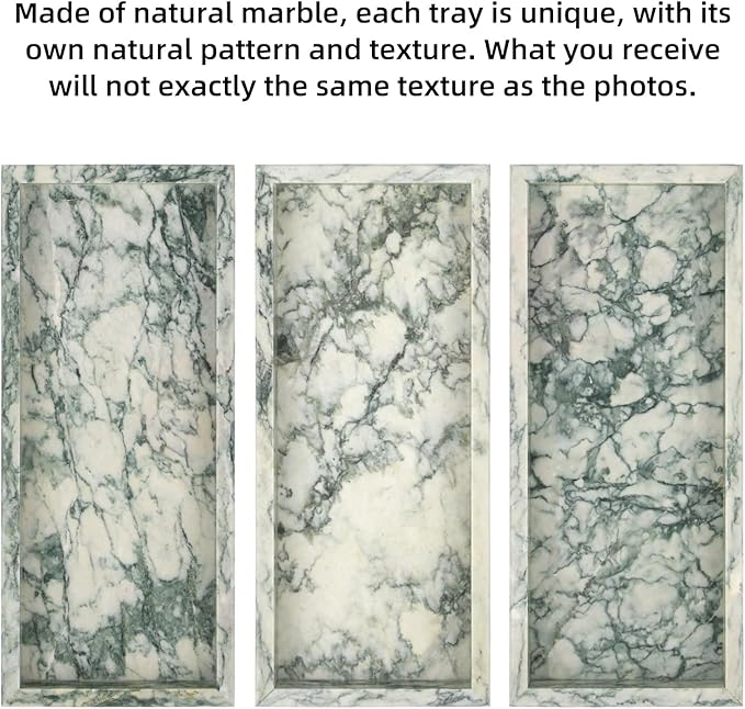Marble Bathroom Vanity Tray, Natural Luxury Vanity Home Kitchen Bathroom Table - Image 4