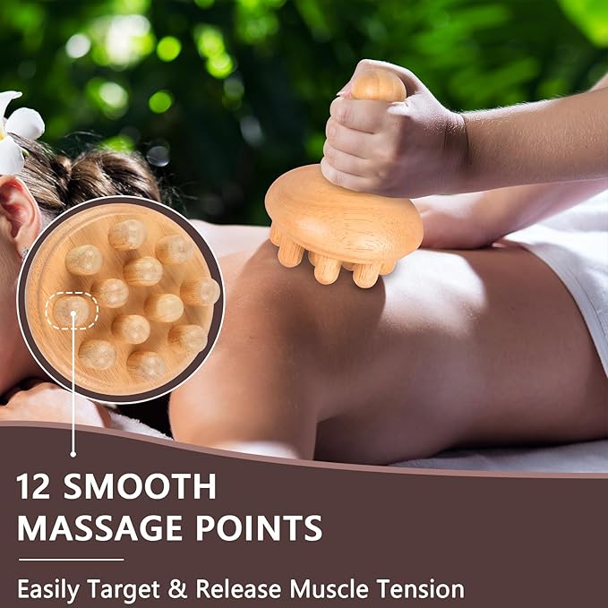 KintKita Wood Therapy Massage Tools, Anti Cellulite Massager Body Scraping - Image 2