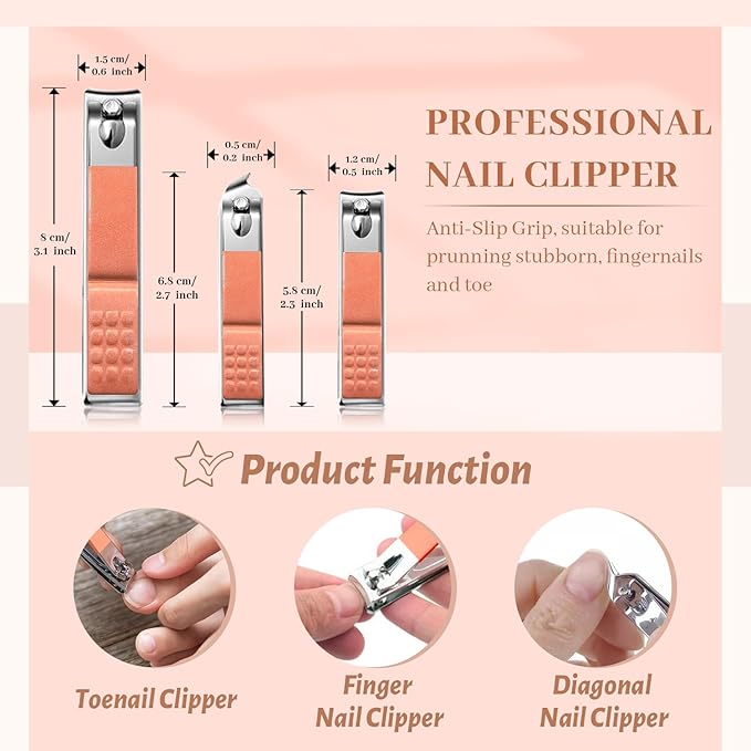 Manicure Set Nail Clipper Set Men Women 12 in 1 Nail Care Kit - Image 3