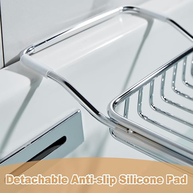 Stainless Steel Bathtub Caddy Tray, Expandable Bath Tub Tray Table, Adjustable - Image 6