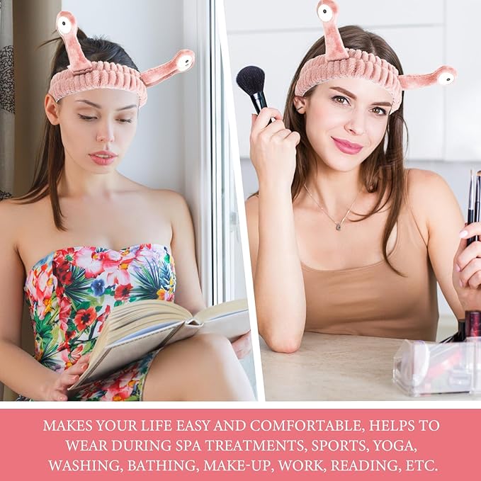 WLLHYF Spa Headband Facial Makeup Head Band Microfiber Soft Coral Fleece Head - Image 7
