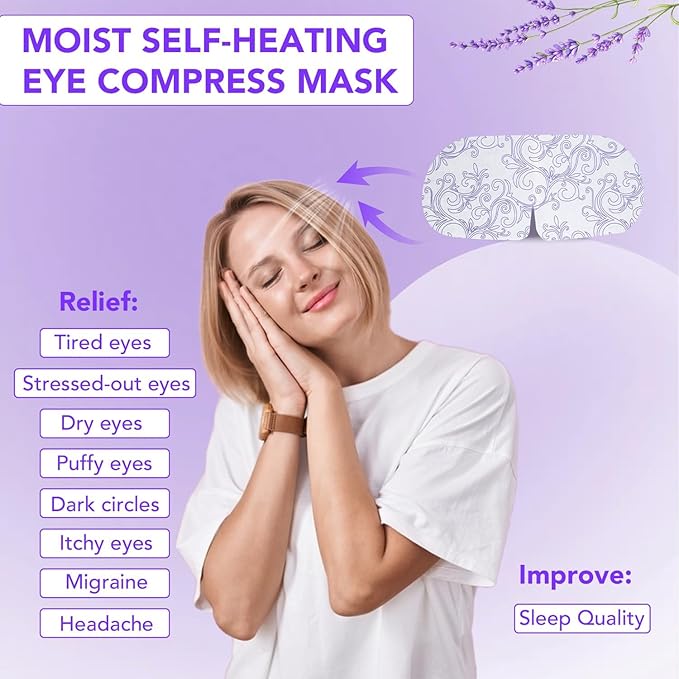 XPCARE 60 Pack Steam Eye Masks for Dry Eyes, SPA Warm Sleep Eye Mask, - Image 3
