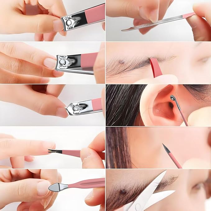 ZIZZON Travel Mini Manicure Set Nail Clipper Set 10 in 1 Stainless Steel - Image 6