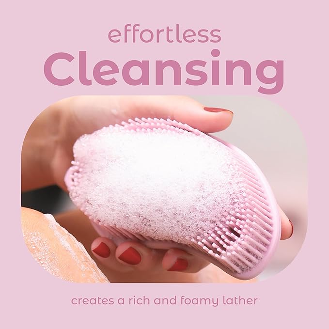 MainBasics Silicone Body Scrubber Dual-Sided Shower Loofah and Massaging Nodes - Image 4