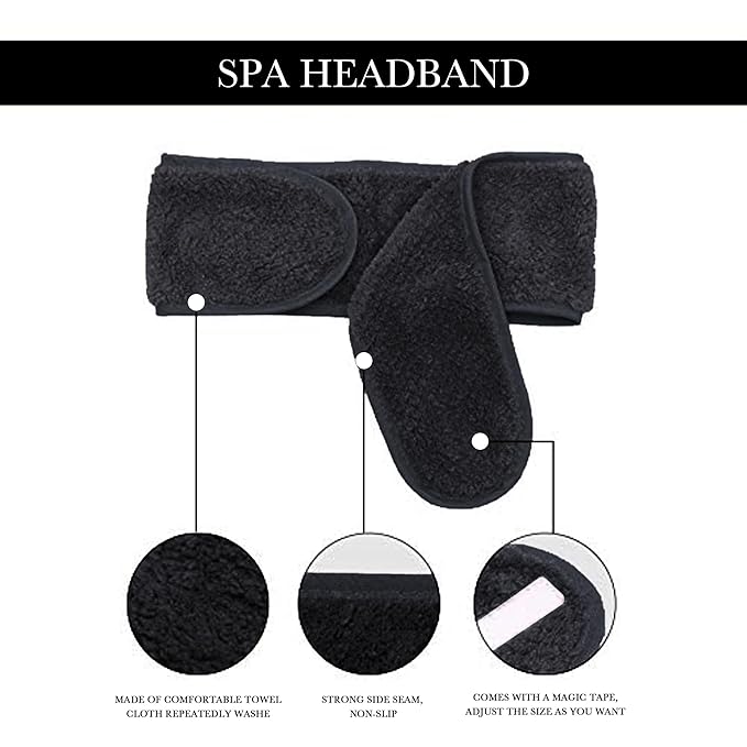 Simnice Spa Facial Headbands Esthetician, Adjustable Makeup Headband - Image 4