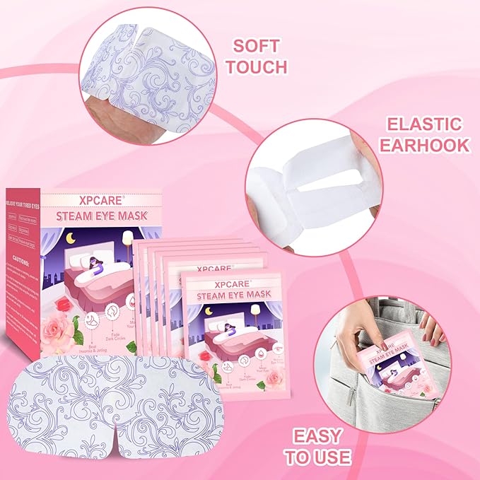 XPCARE 60 Pack Steam Eye Masks for Dry Eyes, SPA Warm Sleep Eye Mask, - Image 5