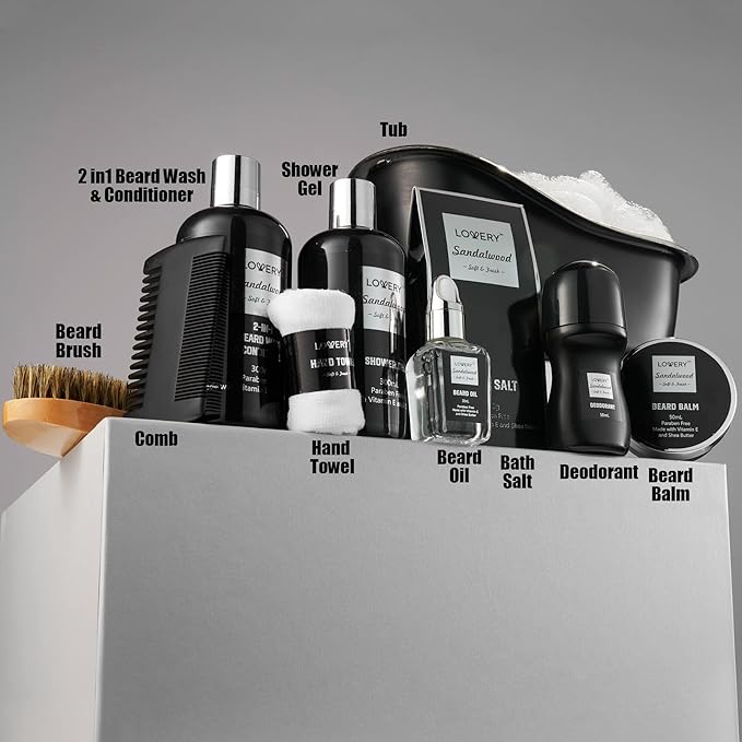 Gifts for Men, Valentines Day Gifts for Him Body And Wash Gift Set Beard Kit - Image 2