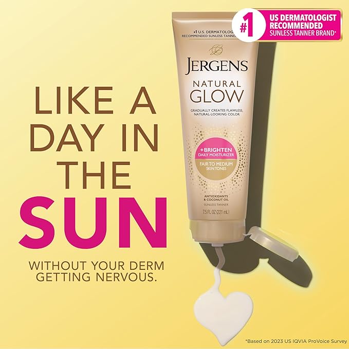 Jergens Natural Glow Self Tanner Body Lotion, Sunless Tanning, Fair to Medium - Image 2