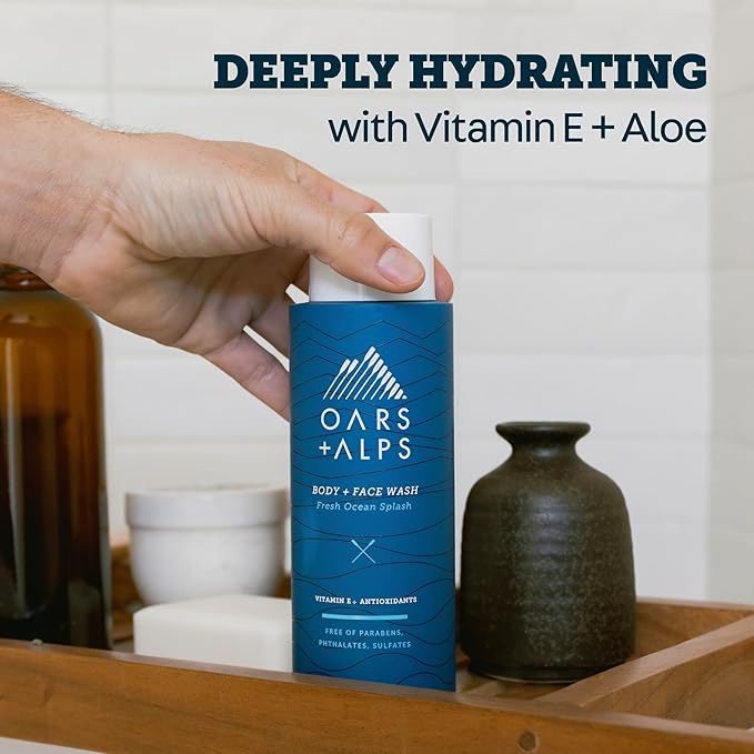 Oars + Alps Men's Moisturizing Face & Body Wash, Body Wash - Image 4