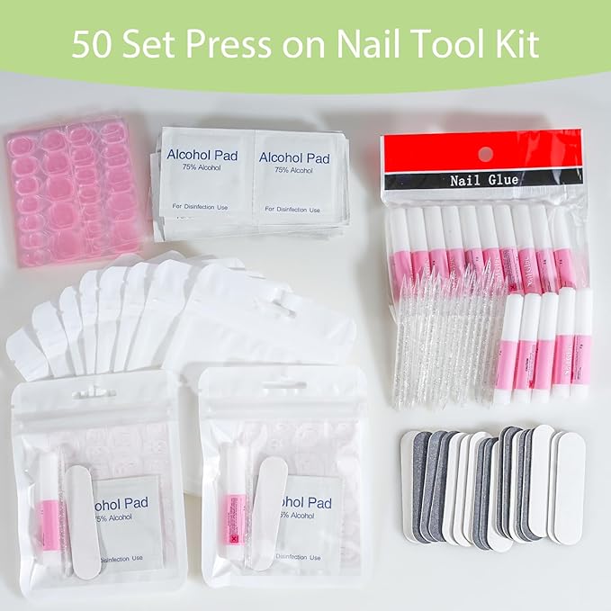 Press On Nail Tool Kit with Everything, Bebbtiy Press On Nail Prep Tool Kit - Image 5