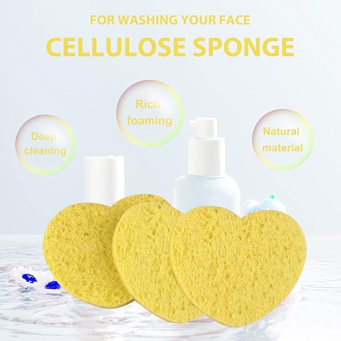 50-Count Facial Sponges Compressed, 100% Natural Cellulose Face Sponge - Image 5