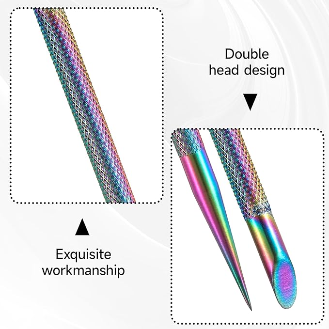 2Pcs Stainless Steel Cuticle Pusher Portable Nail Cleaner Remover Dead Skin - Image 3