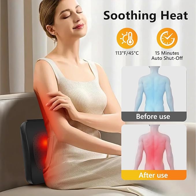 iKristin Back Massager with Heat, Shiatsu Neck Back Massager Pillow, Deep - Image 5