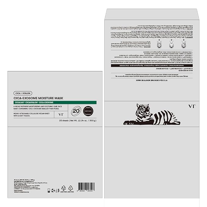 VT COSMETICS Cica-Exosome Moisture Mask 20 Sheets, Centella Asiatica & - Image 7