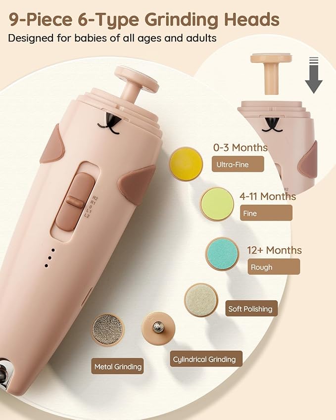 Lilian&Gema Baby Healthcare and Grooming Kit, 28-in-1 Rechargeable Nail Trimmer - Image 3