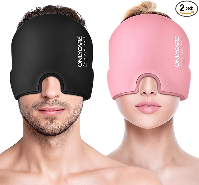 ONLYCARE Migraine Relief Cap, Soothing Migraine Mask, Upgraded Odorless Gel Ice by ONLYCARELLC