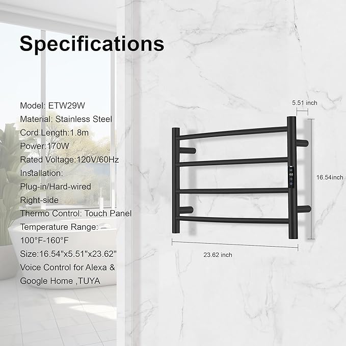 Electric Towel Rack with Voice Control - Image 4