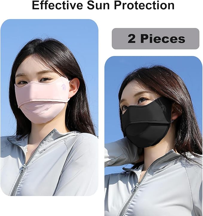 2Pcs UV Face Mask, Sun Masks for Women, Cooling Breathable Face Cover for - Image 2