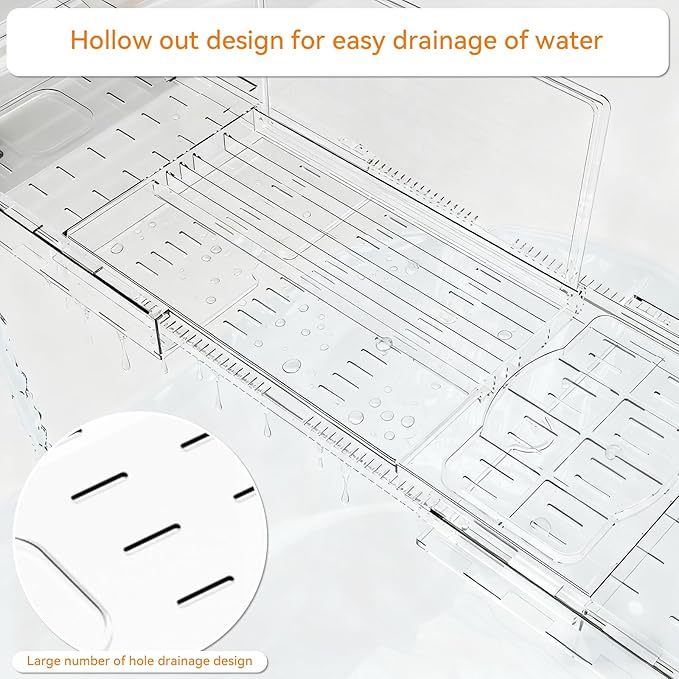 Yieach Luxury Clear Acrylic Bathtub Tray - Image 8