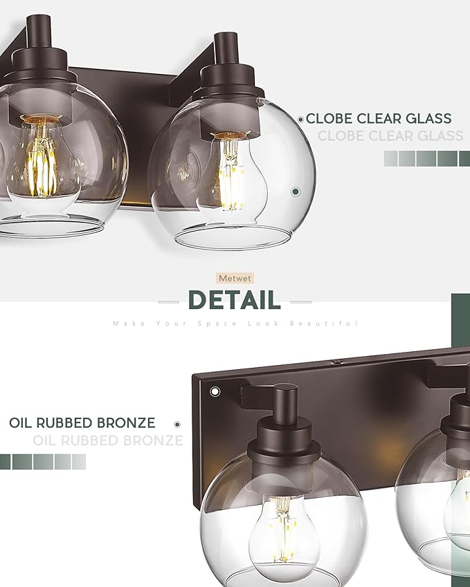 Bathroom Light Fixtures Over Mirror, 5-Light Oil Rubbed Bronze Bathroom Vanity - Image 3