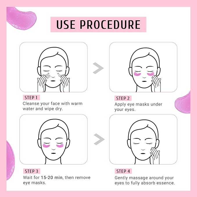 PEAUAMIE Under Eye Patchs Rose Eye Mask - Image 7