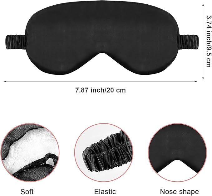 Dimeho 3 Pcs Sleep Mask Soft Silky Eye Masks Cover - Image 2