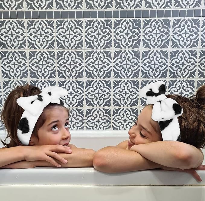 Huachi Spa Headbands for Women Washing Face, Cow Print, Soft Microfiber Hair - Image 5