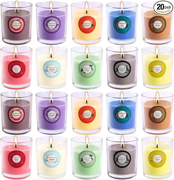 Scented Candles with 10 Fragrances Gift Set by Pliadvbu