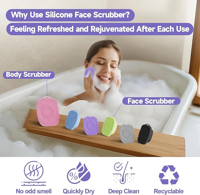 2 PCS Face Scrubber, Soft Silicone Face Exfoliator - Image 6