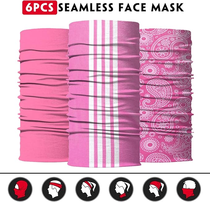 Venswell Neck Gaiter Face Mask Men Women, Seamless Bandana Rave Face Cover - Image 4