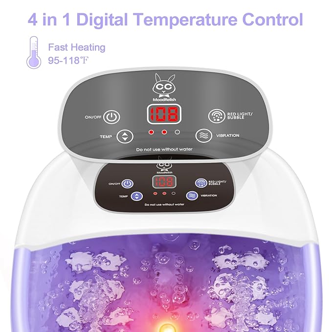 Foot Spa Bath Massager with Heat Bubbles and Vibration Massage and Jets - Image 2